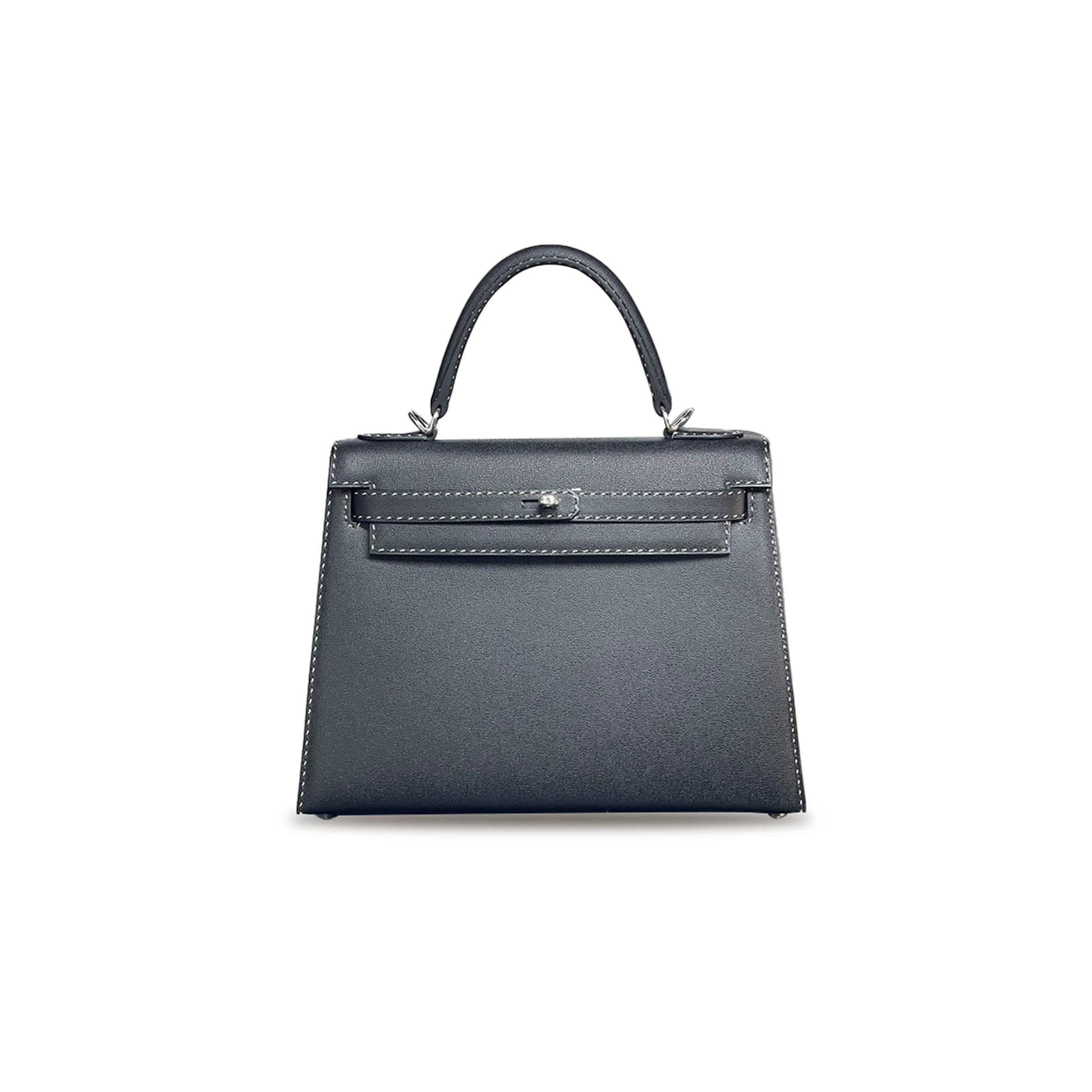 H**mes master kelly 28 black and white double stitching (28*22*10cm)